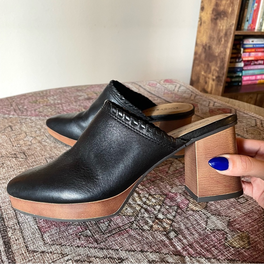 Lucky Brand Randre Leather Platform Mules